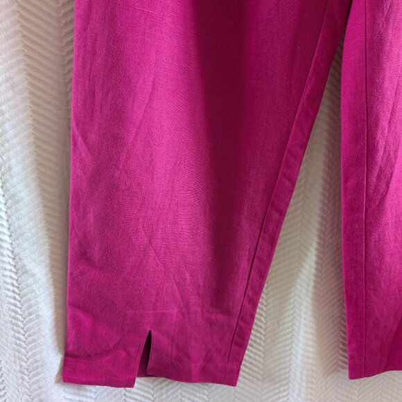 Haggar Women's Linen blend crop pants Fuchsia Hot Pink Summer Spring Size 6 - Picture 5 of 10